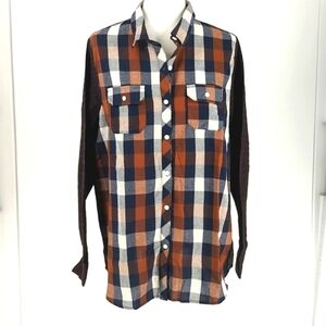Oddy Western Plaid Long Sleeve Top Size Large